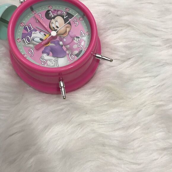 Disney Children's Alarm Clock  NWOB  Minnie and Daisy  Pink And Green - Picture 4 of 7